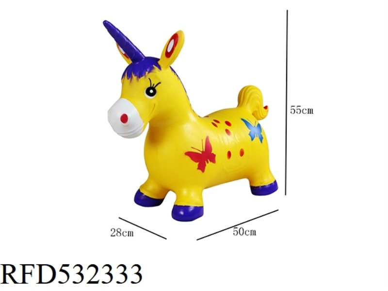 LARGE PAINTED INFLATABLE JUMPING UNICORN