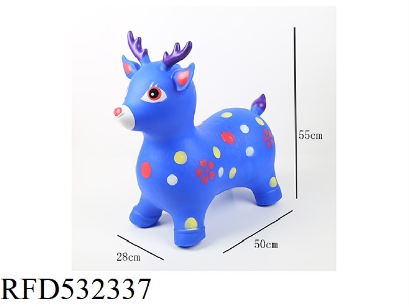 LARGE PAINTED INFLATABLE JUMPING DEER WITH POINTED EARS