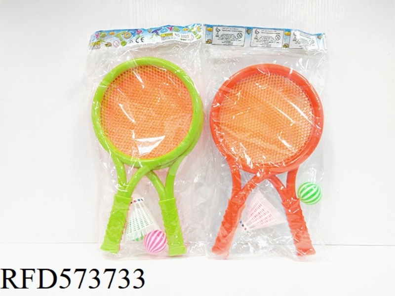 BIG TENNIS RACKETS 2 3.5CM BLOW BALL +1 BADMINTON BALL