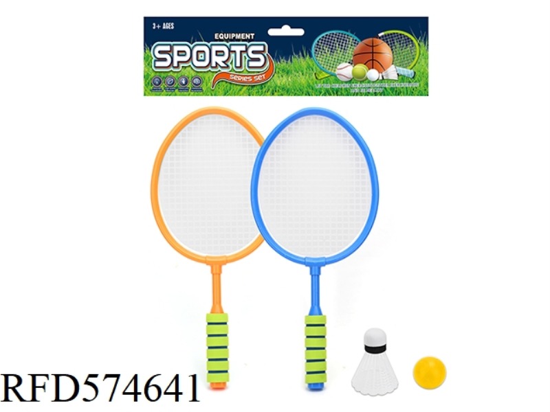 RACKET SET EVA HANDLE (ORANGE/BLUE)