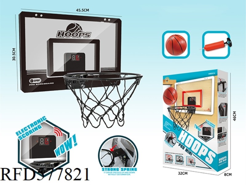 45 LONG SCORING SIMULATION TRANSPARENT DUNK BOARD (NEW ALL BLACK)