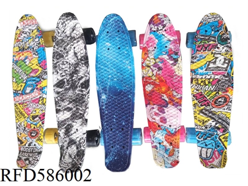 SKATEBOARD TRANSPARENT WHEEL LIGHTS, MULTIPLE SKATEBOARD PATTERNS RANDOM