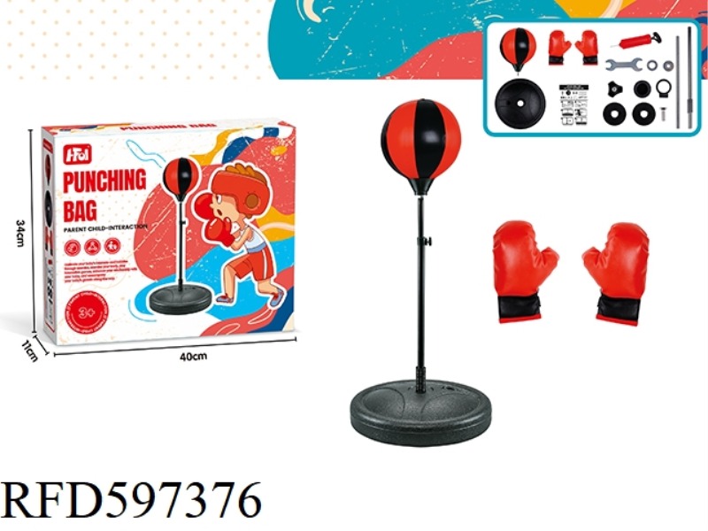 BOXING SPEED BALL RED/BLACK (75-105CM) + LARGE GLOVES