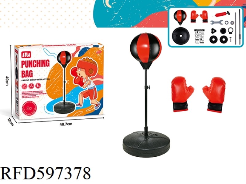 BOXING SPEED BALL RED/BLACK (80-125CM) + LARGE GLOVES