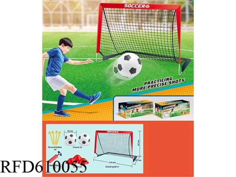 RED SINGLE FOOTBALL GATE (BLACK NET)