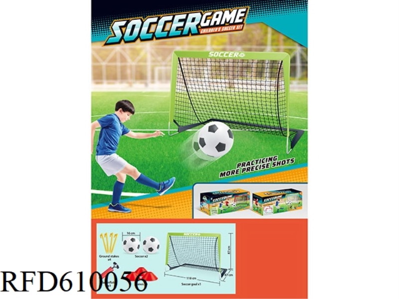 GREEN SINGLE FOOTBALL GATE (BLACK NET)