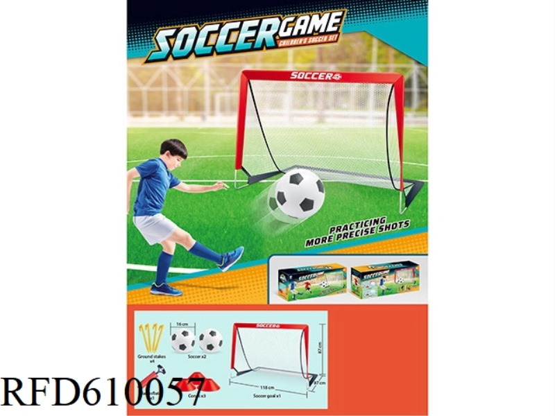 RED SINGLE FOOTBALL GATE (WHITE NET)