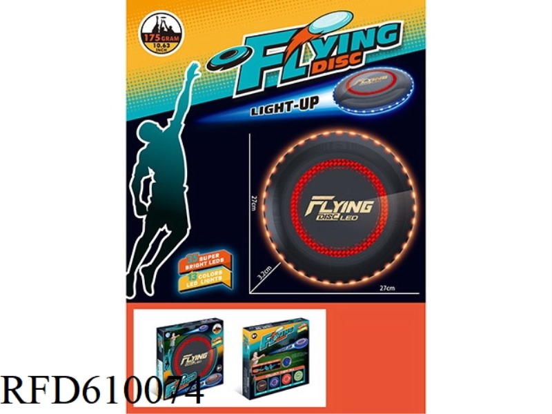 27CM LUMINOUS FRISBEE WITH GOLD STAMPING (BLACK)