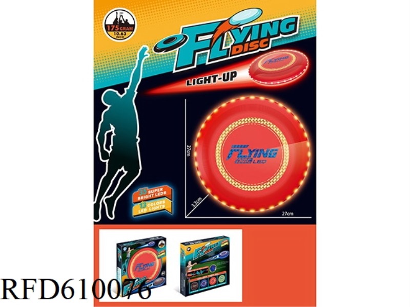 27CM LUMINOUS FRISBEE WITH GOLD STAMPING (RED)