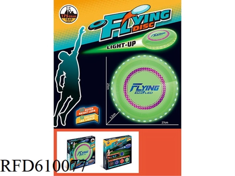 27CM LUMINOUS FRISBEE WITH GOLD STAMPING (GREEN)