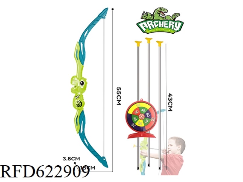CARTOON DINOSAUR BOW AND ARROW WITH TARGET (55CM)