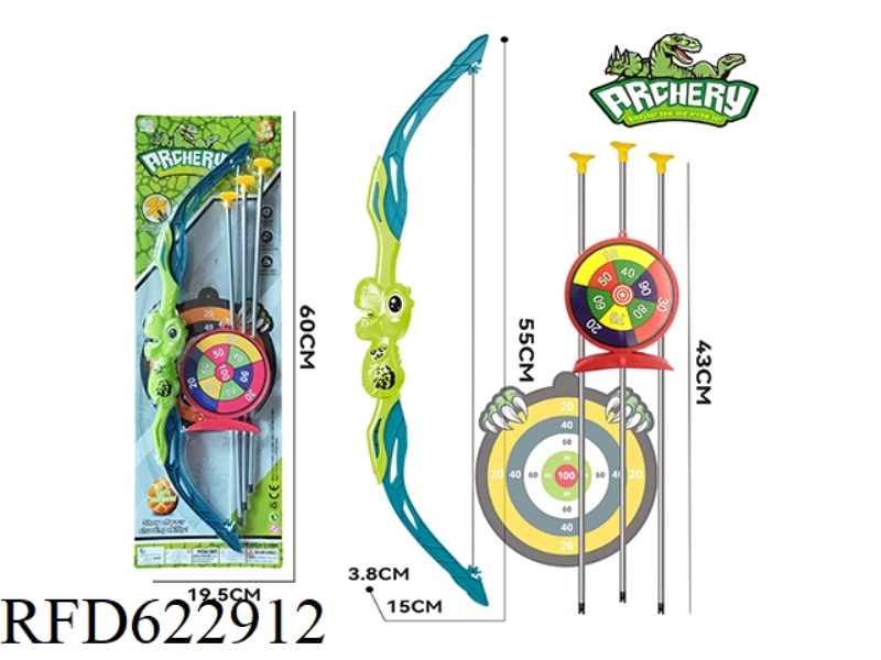 CARTOON DINOSAUR BOW AND ARROW WITH TARGET (55CM)