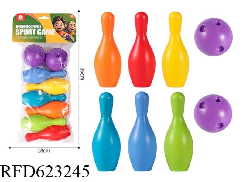 14CM SMALL BOWLING BALL 6PCS+2 BALLS