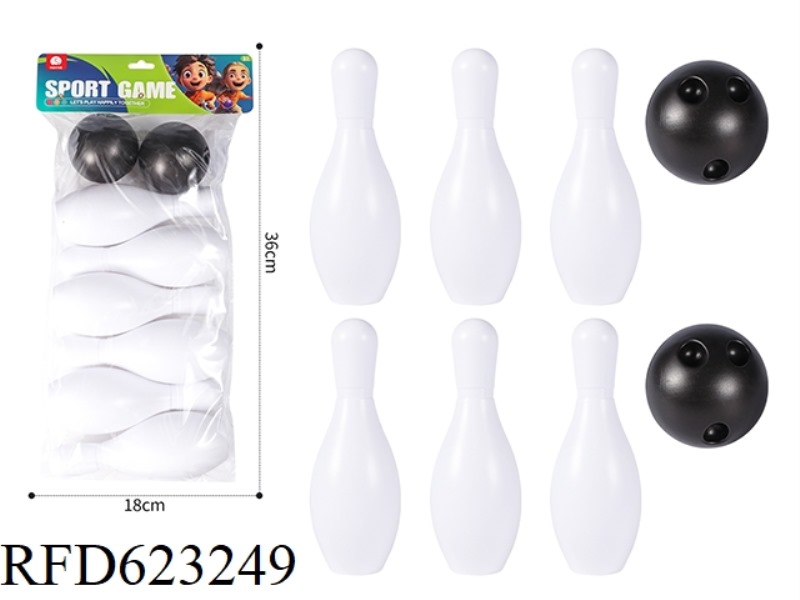 20CM BIG WHITE BOWLING BALL 6PCS+2 BALLS