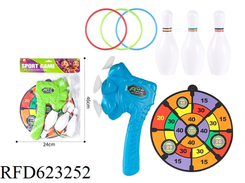 SUCTION AXE TARGET + FERRULE SMALL BOWLING BALL