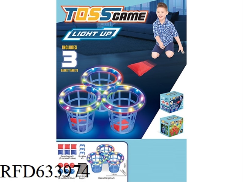 3 BASKET THROWING GAME SETS WITH LIGHTS