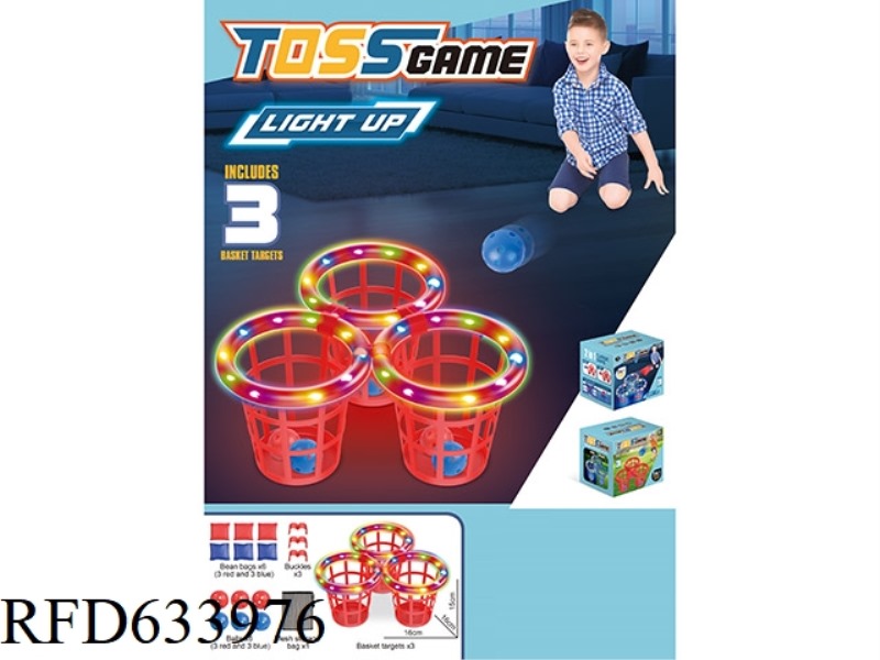 3 BASKET THROWING GAME SETS WITH LIGHTS