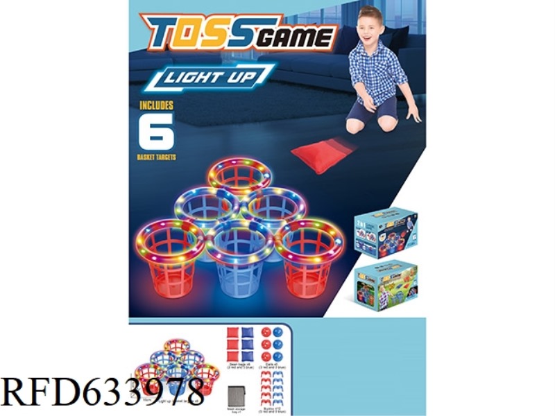 6 BASKETS MIXED COLOR THROWING GAME SET WITH LIGHTS