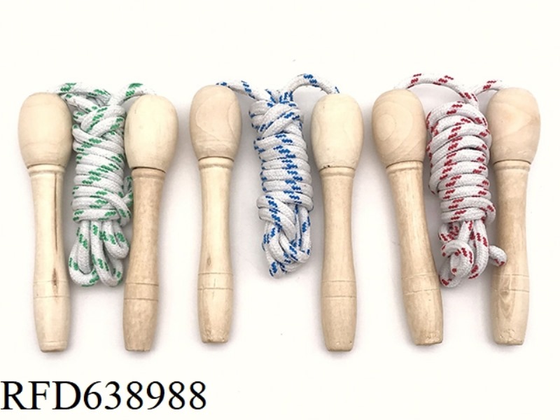 WOODEN HANDLE COTTON JUMP ROPE