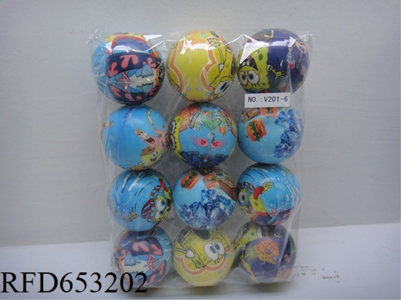 12 DIFFERENT TYPES OF SPONGEBOB 2.5-INCH PU BALLS