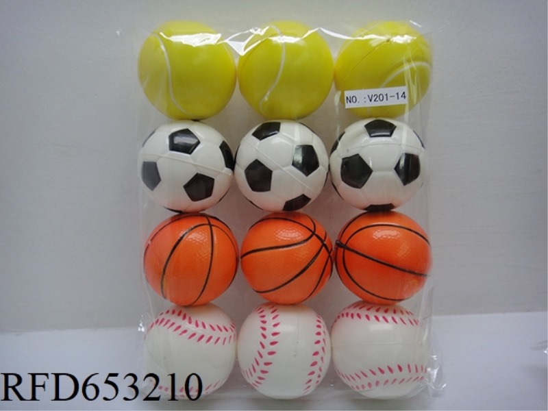 12 SPORTS 2.5-INCH PU BALLS (FOOT, BASKET, NET, STICK)