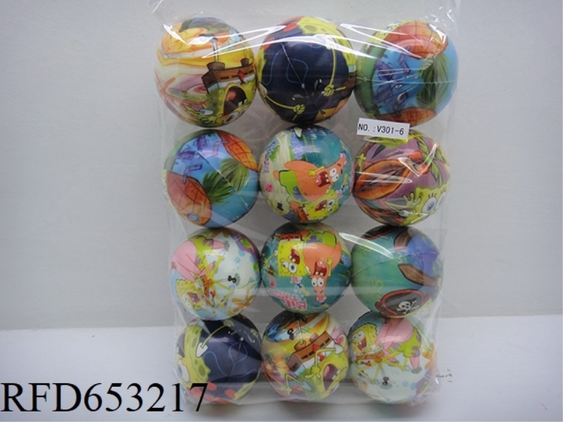 12 DIFFERENT TYPES OF SPONGEBOB 3-INCH PU BALLS