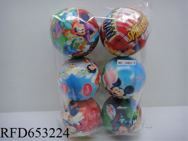 6 DIFFERENT DISNEY 4-INCH PU BALLS