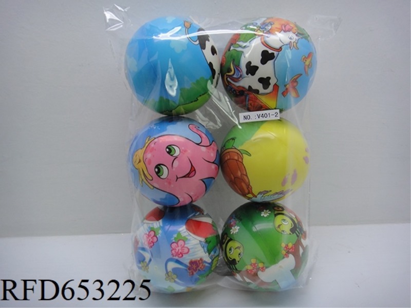 6 DIFFERENT CARTOON ANIMAL 4-INCH PU BALLS (NON-INFRINGEMENT)
