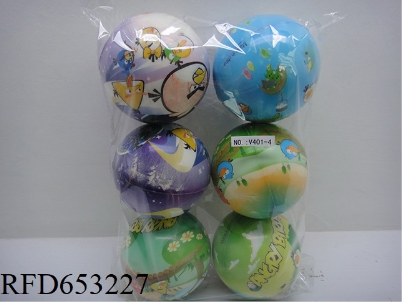 6 MORE ANGRY BIRDS 4-INCH PU BALLS