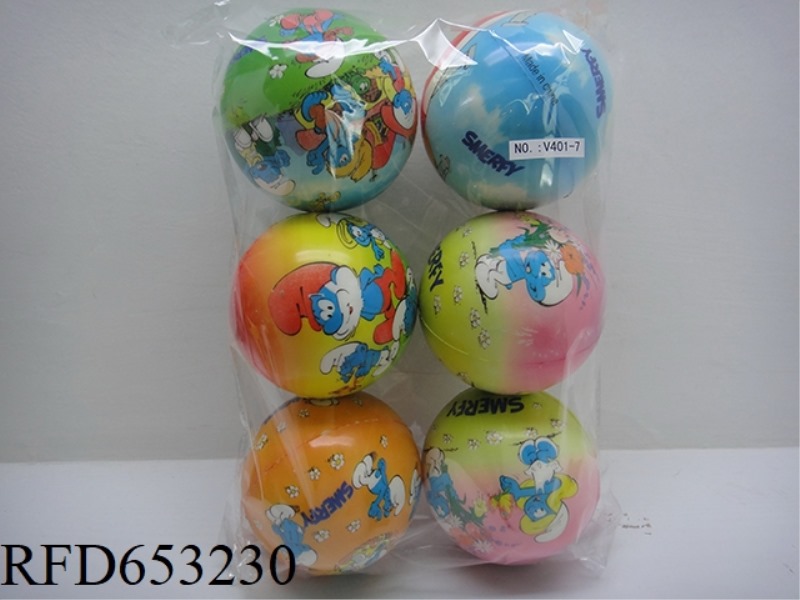6 VARIETIES OF SMURF 4-INCH PU BALLS