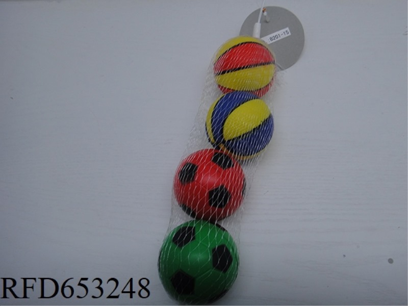 4 SPORTS 2.5-INCH PU BALLS (FOOTBALL, BASKETBALL)