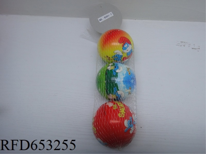 3 MULTIPLE SMURF 3-INCH PU BALLS