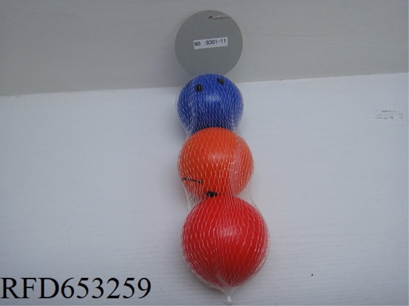 3 SMILEY FACES 3 INCH PU BALLS