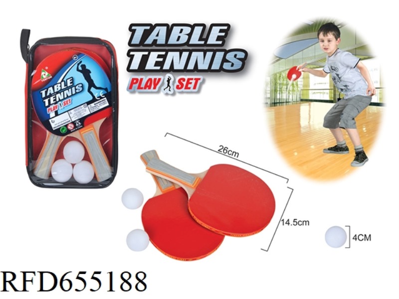 PING-PONG RACKET WITH WOODEN HANDLE