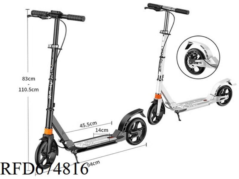 LARGE WHEELS AND LARGE SCOOTERS WITH HANDBRAKES
