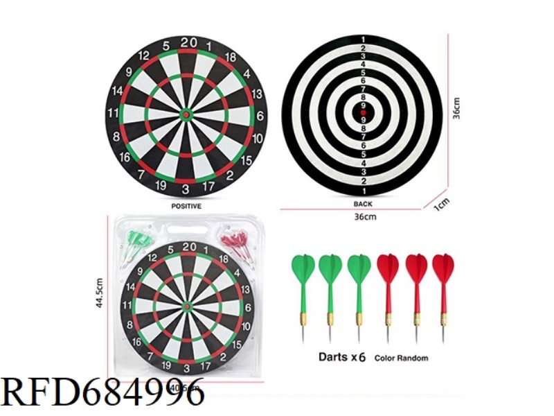 15 INCH DART BOARD WITHOUT IRON MESH (WITH 6 DARTS) DART TARGET BOARD SET DART BOARD