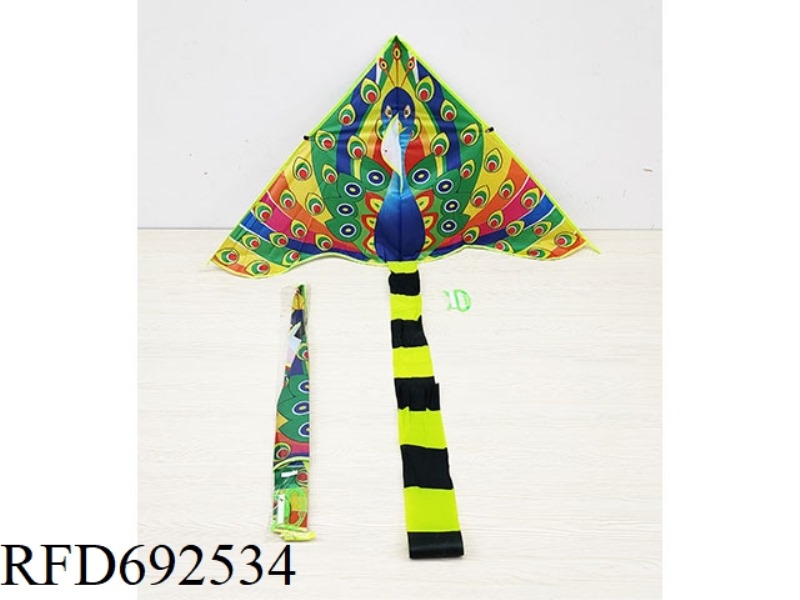 1.15-METER PEACOCK LONG-TAILED KITE (WITH STRING)
