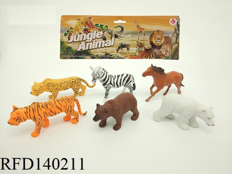 6PCS 5 INCH WILD ANIMAL SET