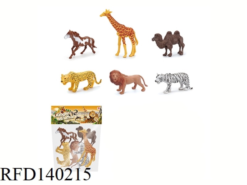 6PCS 5 INCH WILD ANIMAL SET
