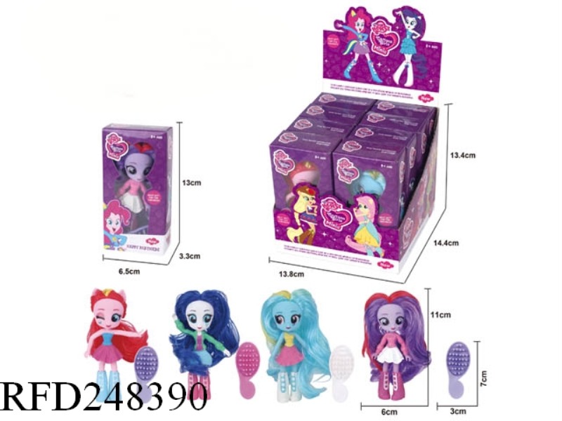 LOVELY PONY DOLL WITH COMB 8PCS