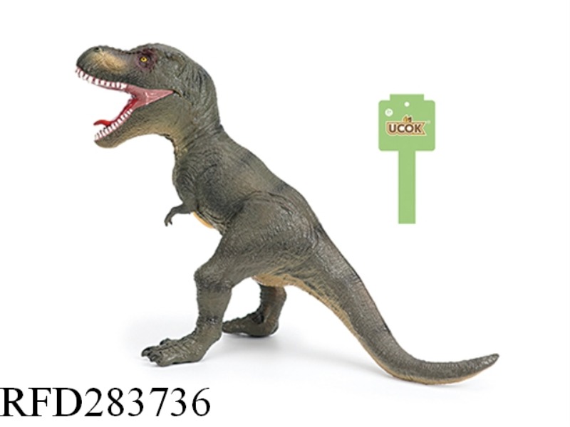 STANDING GREEN TYRANNOSAURUS REX WITH AN IC SOUNDING ENAMELLED COTTON