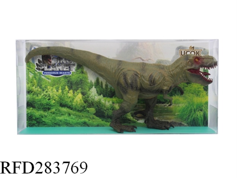 ENAMELLED COTTON GREEN TYRANNOSAURUS REX