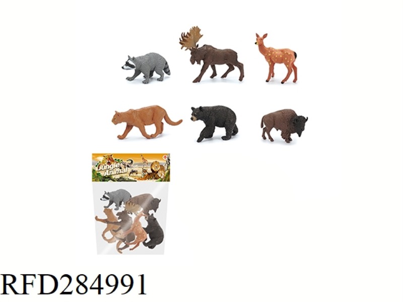 6PCS 5 INCH WILD ANIMAL SET