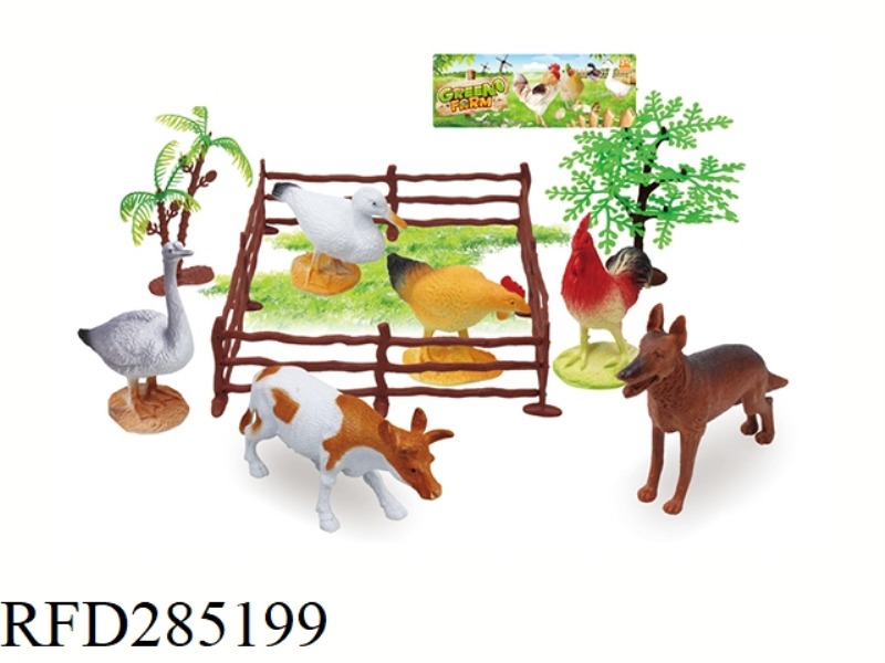 6PCS 5 INCH POULTRY ANIMALS WITH TREE SET