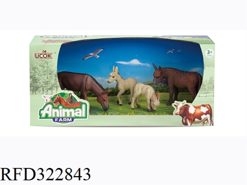 3-5 INCH PARENT-CHILD FARM ANIMAL SET4PCS
