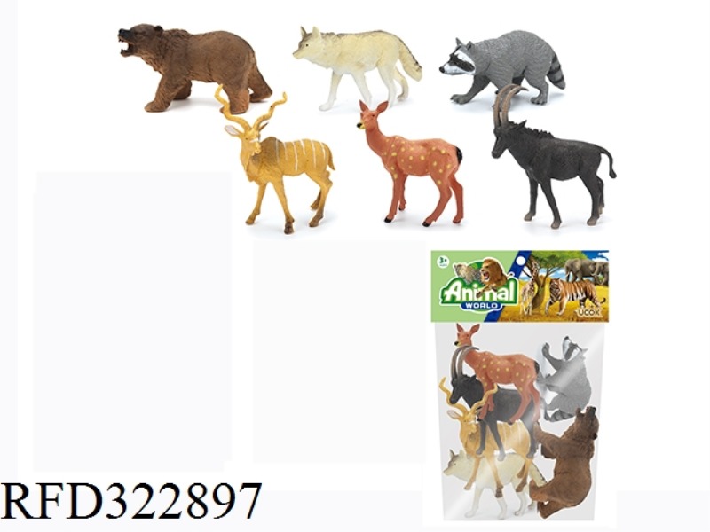 5 INCH WILDLIFE SUIT6PCS