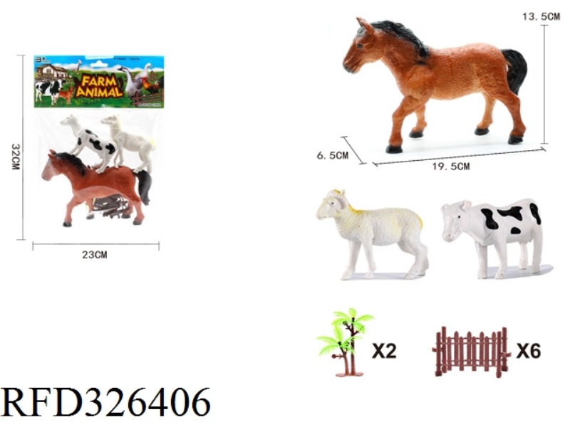 HORSE +6 INCH OX +6 INCH SHEEP +6 INCH RAIL +2 TREES