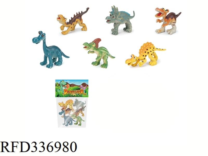 6PCS 4 INCH CARTOON DINOSAUR SET
