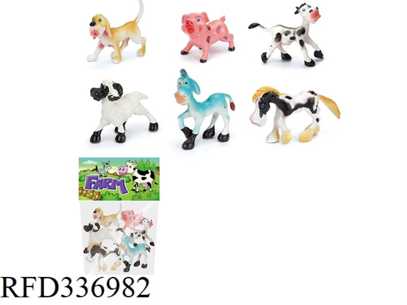 6PCS 4-INCH CARTOON FARM SET