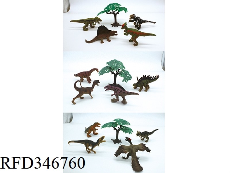SOLID DINOSAUR SCENE SET (3 TYPES MIXED)